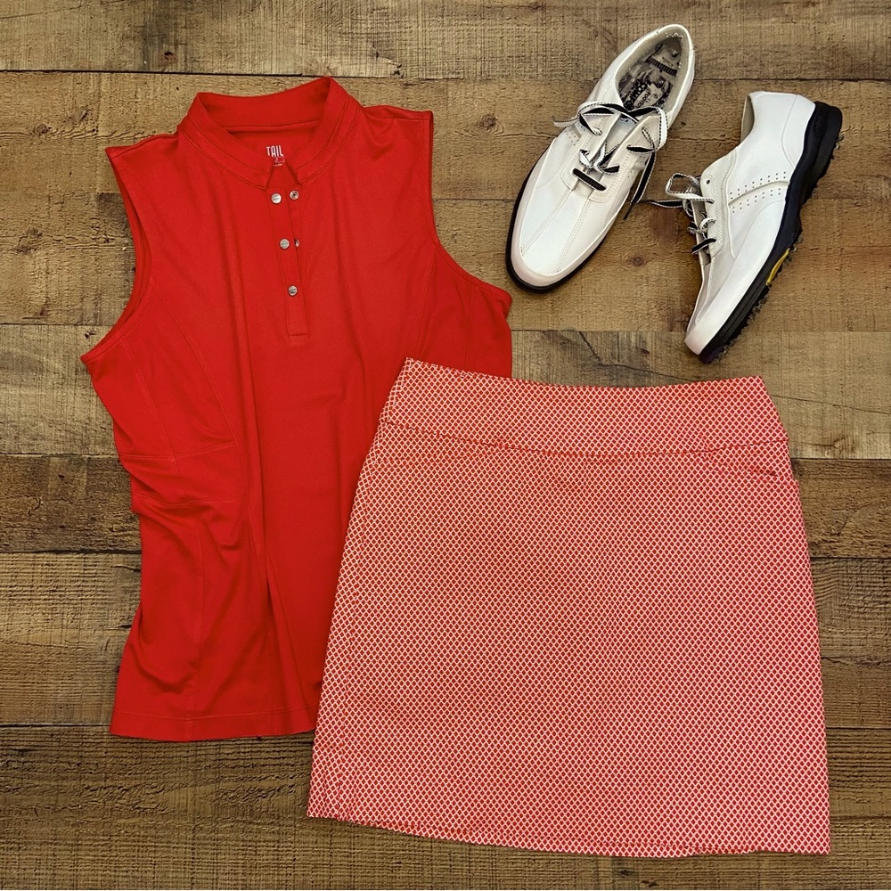 Golf SKORT Stretch SWING CONTROL Coral White
